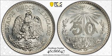 1919-M 50C KM-446 MS66