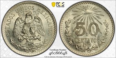 1919-M 50C KM-447 0.720 above Eagle MS65