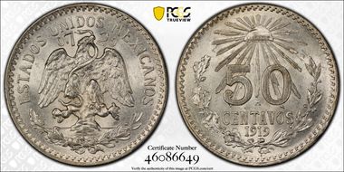 1919-M 50C KM-447 0.720 above Eagle MS65