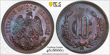 1919-Mo 10C Bronze MS67BN