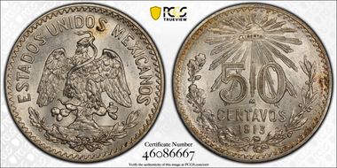 1913-M 50C KM-445  Ag MS64