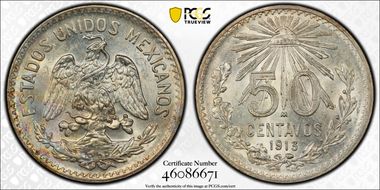 1913/2-M 50C KM-445  Ag MS64