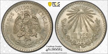 1921-M Peso KM-455  Ag MS66