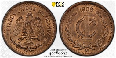 1906-Mo 1C Narrow Date KM-415 MS64RB
