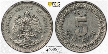1912-M 5C Large M MS62
