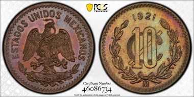 1921-Mo 10C MS65BN