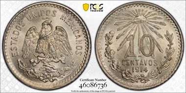 1914-M 10C KM-428  Ag MS66