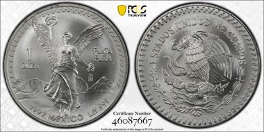 1992-Mo Onza Libertad Ag MS69