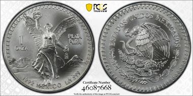 1992-Mo Onza Libertad Ag MS69