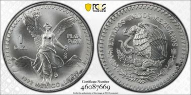 1992-Mo Onza Libertad Ag MS69