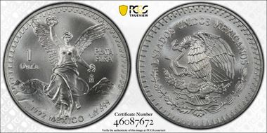 1992-Mo Onza Libertad Ag MS68