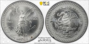 1992-Mo Onza Libertad Ag MS69