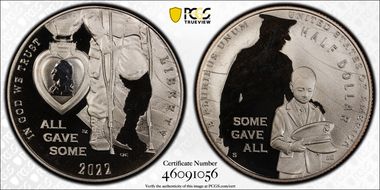 2022-S 50C National Purple Heart Hall of Honor First Strike PR69DCAM