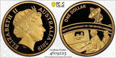 2019 $1 50th Ann. Moon Landing PR70DCAM