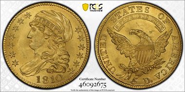 1810 $5 BD-4, Large Date, Large 5 MS64+