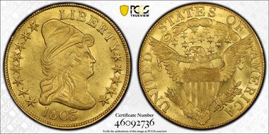 1803 $10 BD-5, Extra Star MS64+