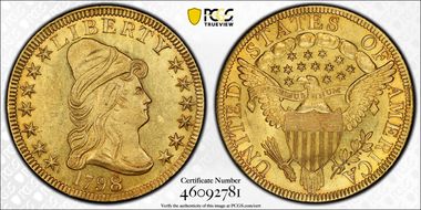 1798/7 $10 BD-2, Stars 7x6 MS62