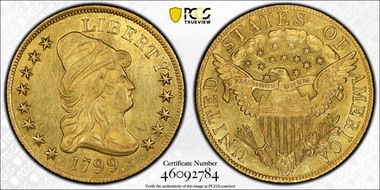 1799 $10 BD-3, Small Stars MS62