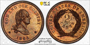 1863 2C J-305, Washington PR65RB