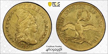 1795 $5 BD-10, Small Eagle AU58