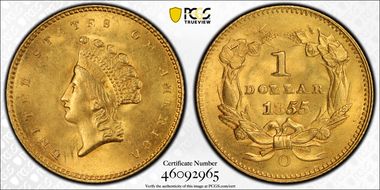 1855-O G$1 MS64+