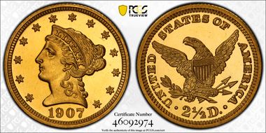 1907 $2.50 PR67CAM