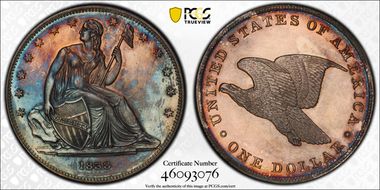 1838 $1 J-84, Gobrecht Restrike PR65