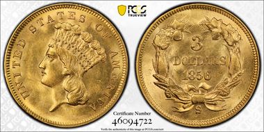 1856-S $3 MS63