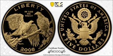2008-W $5 Bald Eagle PR69DCAM