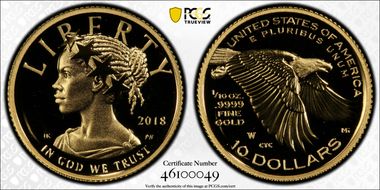 2018-W $10 American Liberty High Relief PR68DCAM