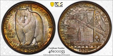 1936-S 50C Bay Bridge MS68