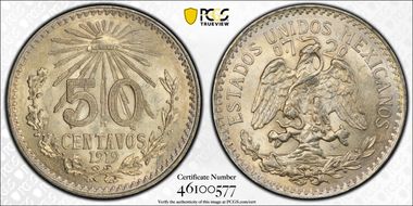 1919-M 50C KM-447 0.720 above Eagle MS63