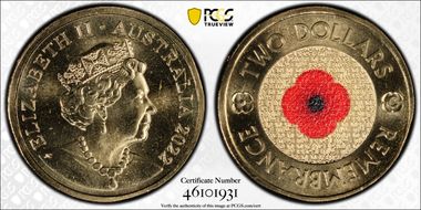 2022-C $2 Remembrance Day Colorized MS67