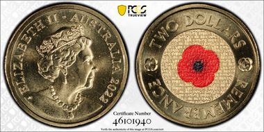 2022-C $2 Remembrance Day Colorized MS67