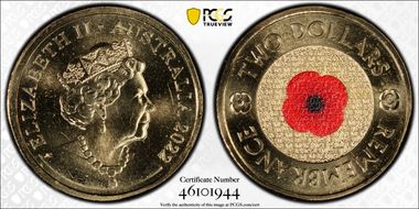 2022-C $2 Remembrance Day Colorized MS67