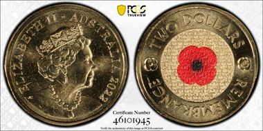 2022-C $2 Remembrance Day Colorized MS67