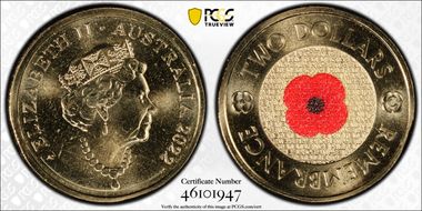 2022-C $2 Remembrance Day Colorized MS67