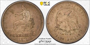 1875-S T$1 VF35