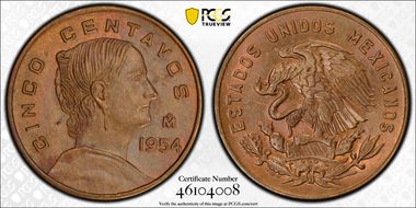 1954-Mo 5C KM-426  w/ Dot Head Right MS64