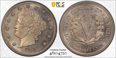 1883 5C No CENTS MS63