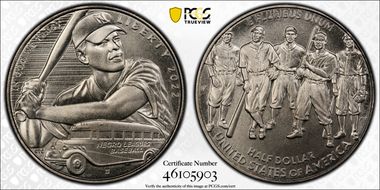 2022-D 50C Negro Leagues Baseball MS70