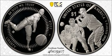 2022-P $1 Negro Leagues Baseball w/100 Privy PR70DCAM