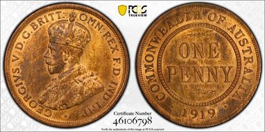 1919 (m) 1D No dots MS64RB