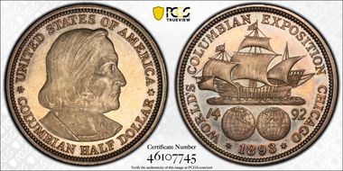 1893 50C Columbian MS64