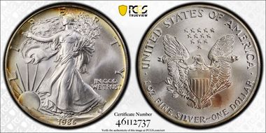 1986 $1 Silver Eagle MS69