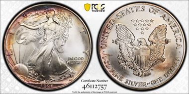 1992 $1 Silver Eagle MS69