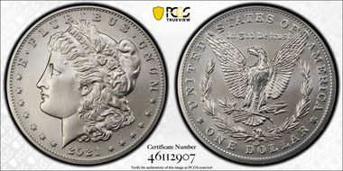 2021-CC Privy $1 Morgan Dollar 100th Anniversary MS70
