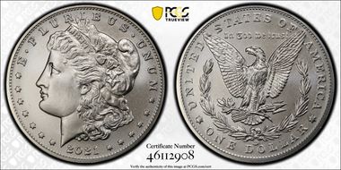 2021-CC Privy $1 Morgan Dollar 100th Anniversary MS70