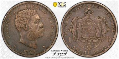 1883 $1 Hawaii VF35