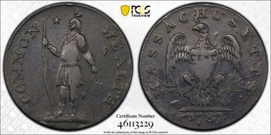 1787 Cent Massachusetts, Horn N1BN
